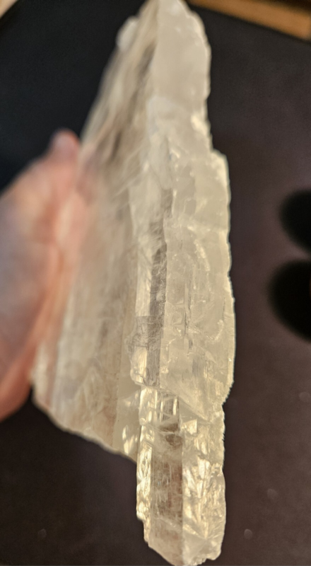 609g Natural Selenite Crystal Slab, Raw Phantom Slice, Gypsum Plate, Chakra