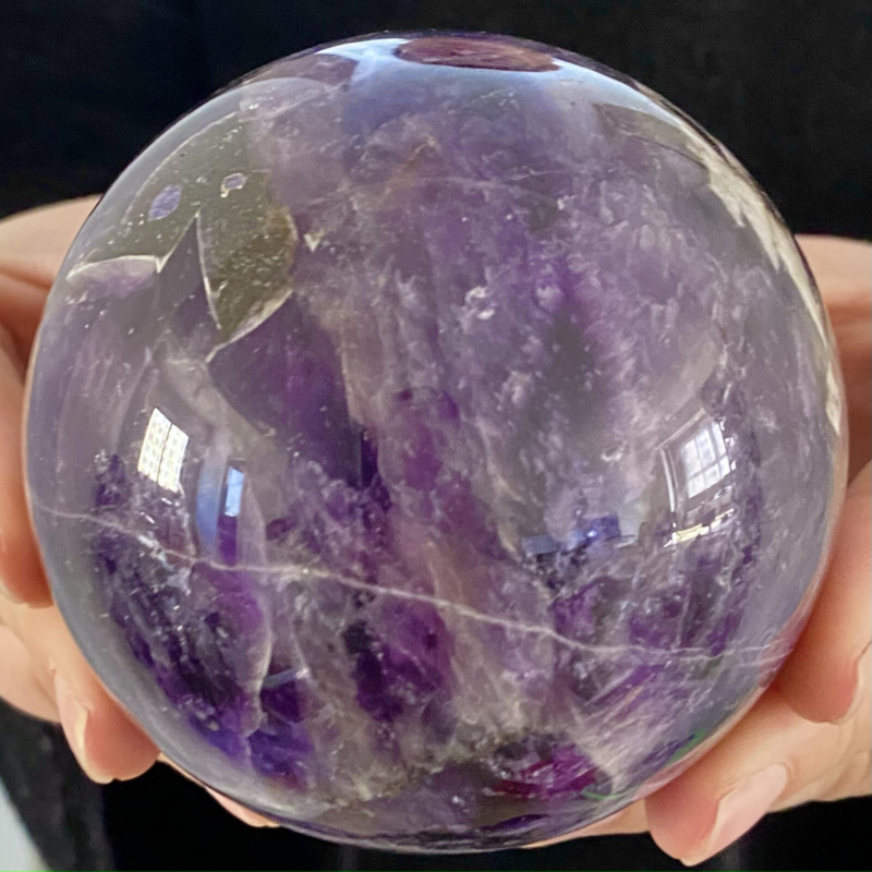 1.73LB Rare High Quality Purple  Amethyst Quartz Crystal Sphere Healing Bal
