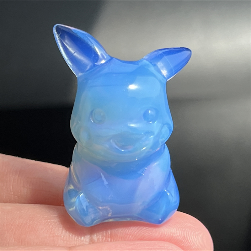 1.5" Natural quartz carved Pikachu skull Quartz crystal skull reiki healing
