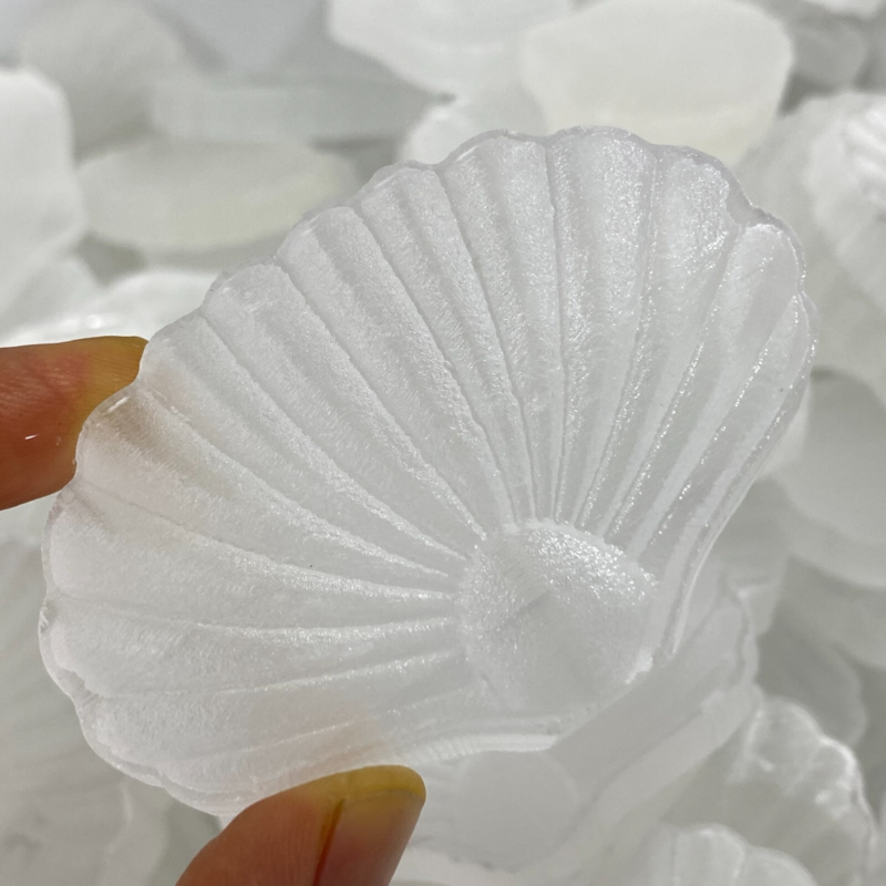 Natural Gypsum Selenite shell  Hand Carved Quartz Crystal Reiki healing 1PC