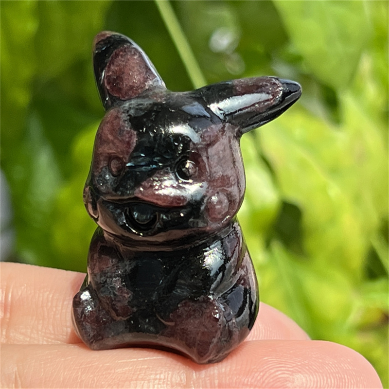 1.5" Natural quartz carved Pikachu skull Quartz crystal skull reiki healing