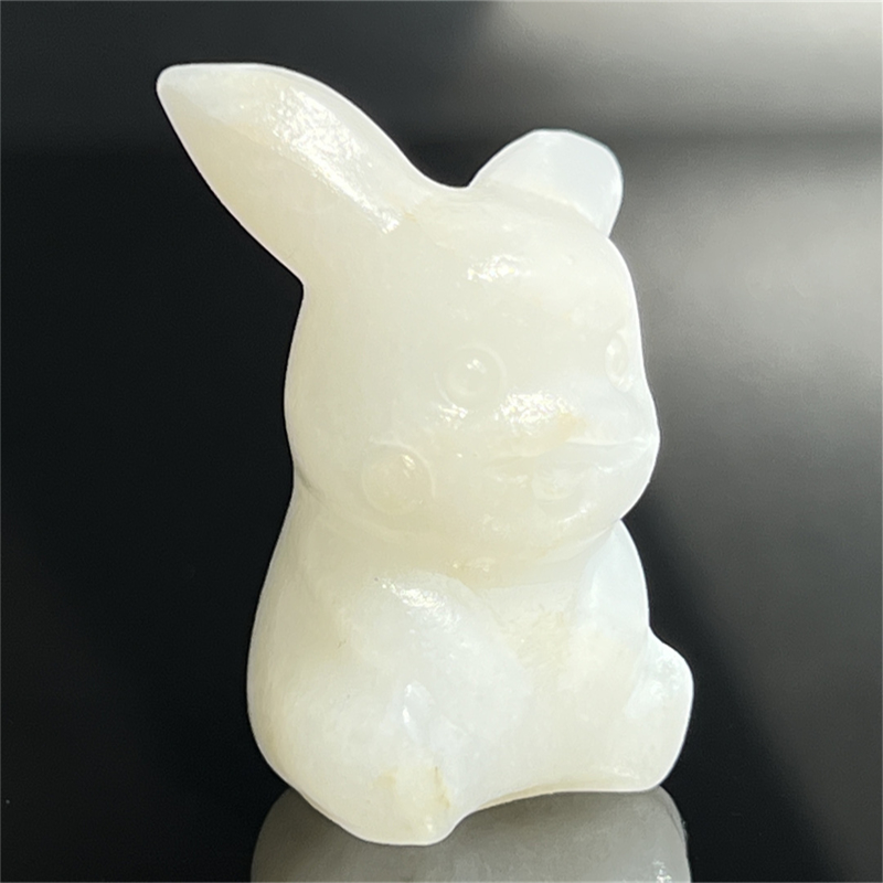 1.5" Natural quartz carved Pikachu skull Quartz crystal skull reiki healing