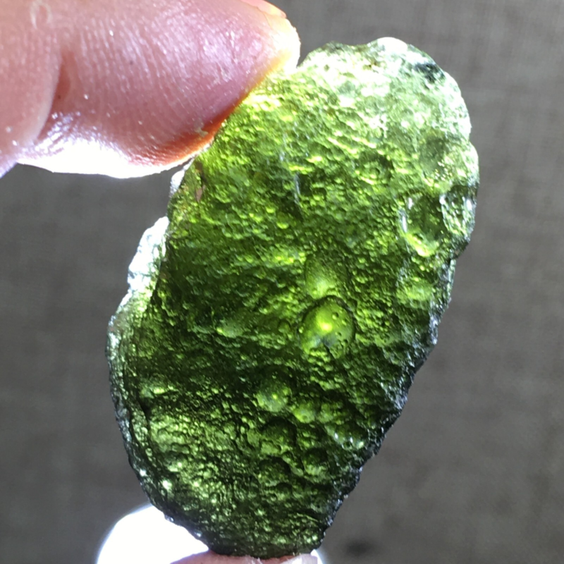 44.9Ct MOLDAVITE From Czech Republic From Meteorite Impact With Chips
