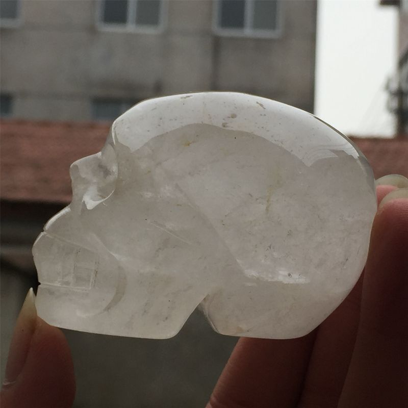 0.24kg Natural clear quartz skull carved Quartz Crystal skull Healing