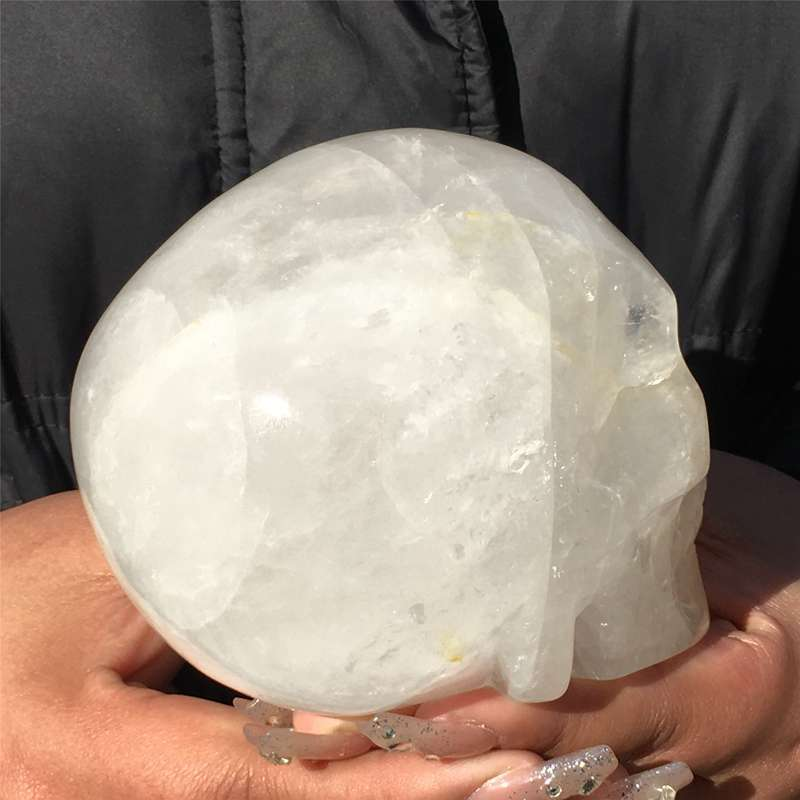 1.07kg Natural clear quartz skull carved Quartz Crystal skull Healing