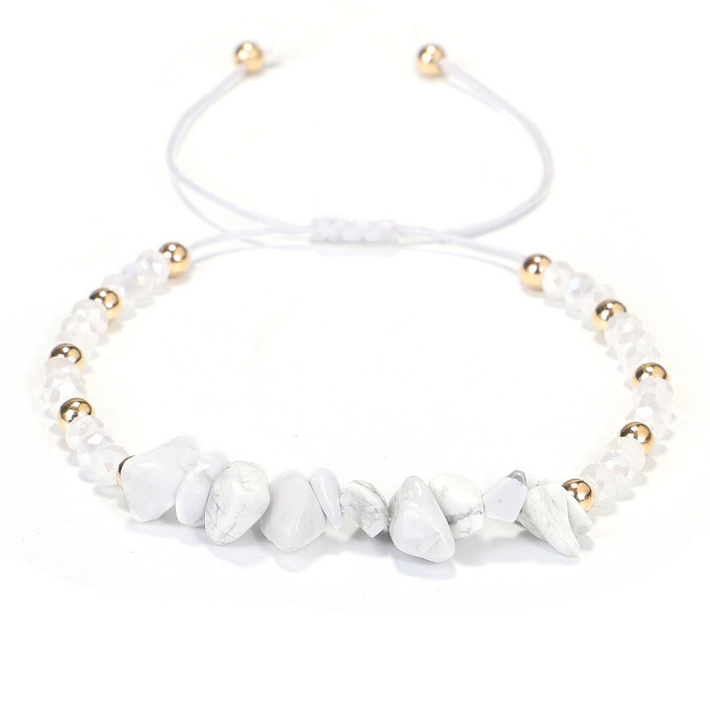 Gemstone Bracelet Natural Anxiety Stone Lucky Crystal Chakra Adjustable Reiki UK