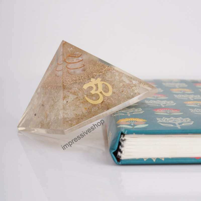 XL Clear Quartz Orgone Pyramid Gemstone Reiki Crystal Healing Free Shipping