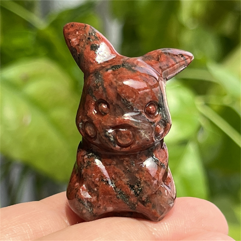 1.5" Natural quartz carved Pikachu skull Quartz crystal skull reiki healing