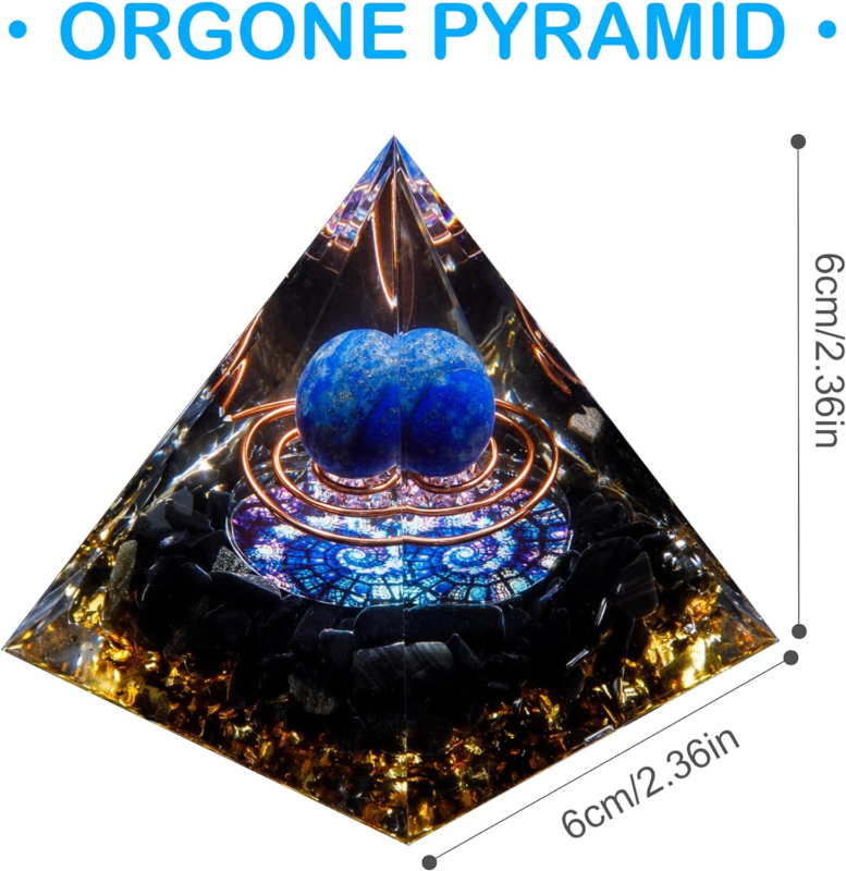 Orgone Crystal Pyramid, Lapis Lazuli Healing Crystal,Orgonite Protection