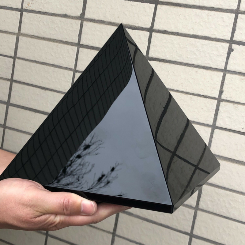 14.97LB Natural obsidian quartz crystal pyramid healing hot spire healing8899