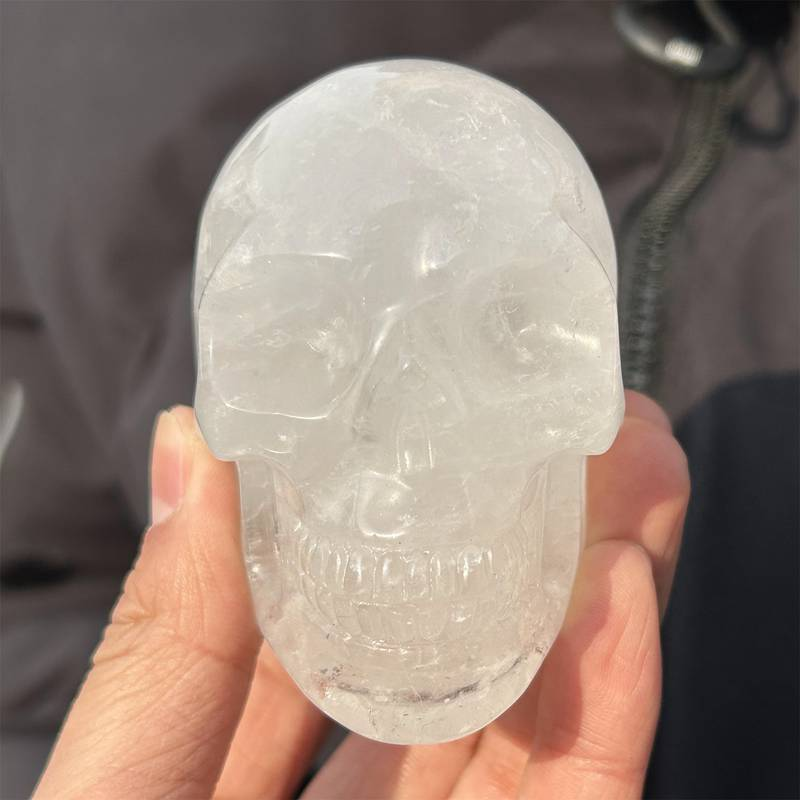 0.34kg Natural clear quartz skull carved Quartz Crystal skull Healing