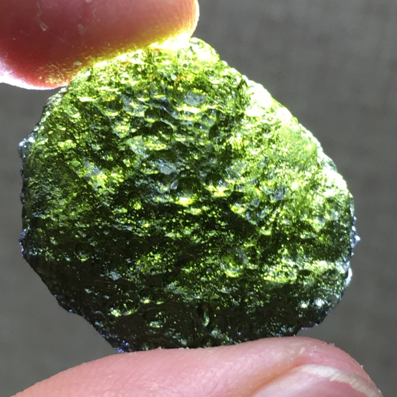41.1Ct MOLDAVITE From Czech Republic From Meteorite Impact With Chips