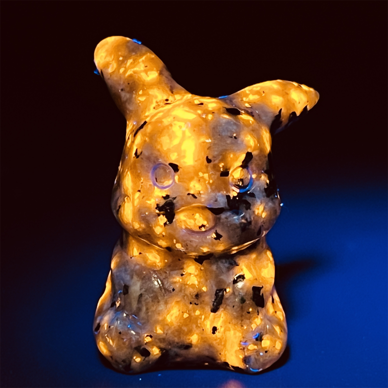 1.5" Natural quartz carved Pikachu skull Quartz crystal skull reiki healing