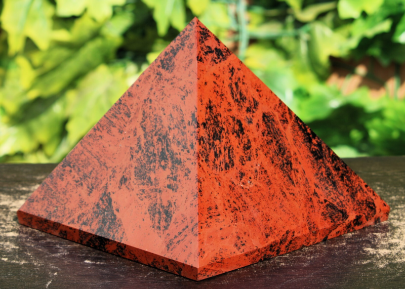 Red Mahogany Obsidian Pyramid Crystal Healing Display Specimen Stone Huge 205mm