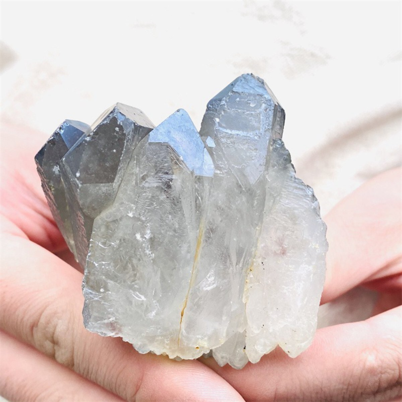160gColor Flame Aura Electroplate Quartz Crystal Cluster Specimen Healing Stone