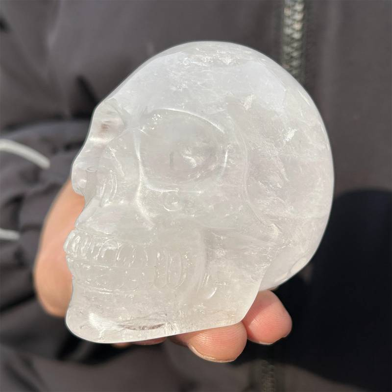 0.34kg Natural clear quartz skull carved Quartz Crystal skull Healing