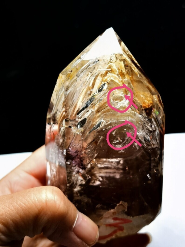 Collection Tibet Purple Amethyst Crystal 3 Visible Moving Bubble Enhydro 5.03 in