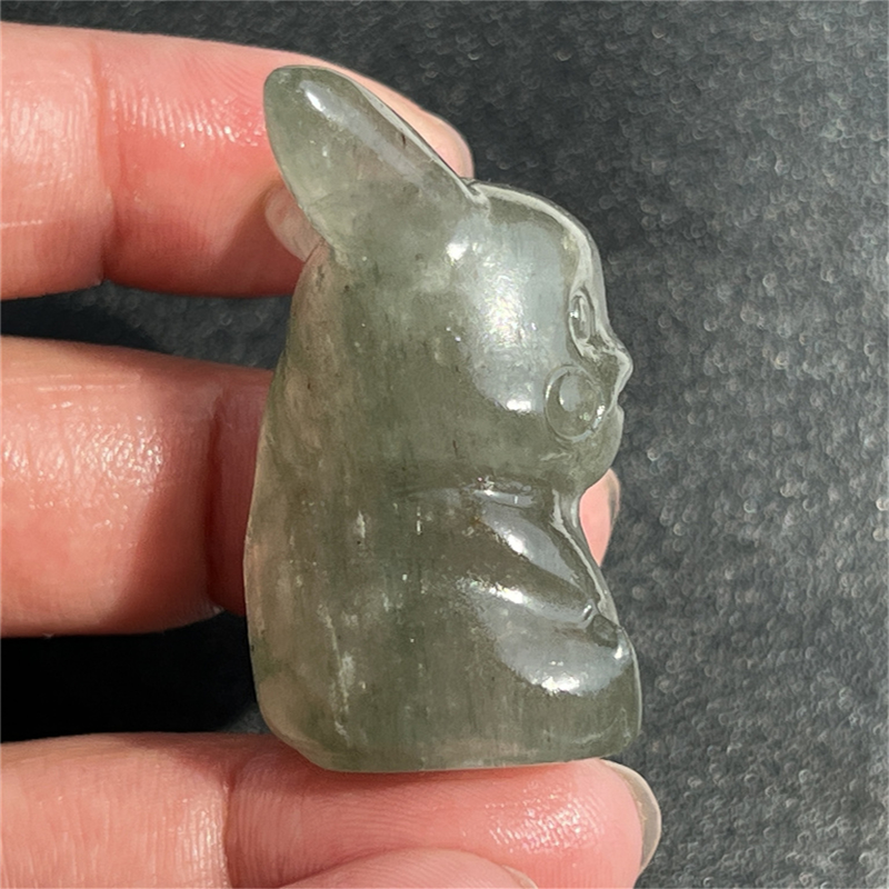 1.5" Natural quartz carved Pikachu skull Quartz crystal skull reiki healing