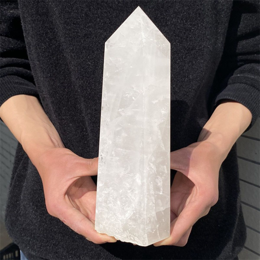 2550gNatural  White Quartz Obelisk Crystal Wand Point Healing Mineral Stone