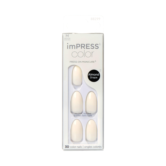 KISS imPRESS No Glue Mani Press On Nails, Design, Just a Dream&apos;, Pink, Short