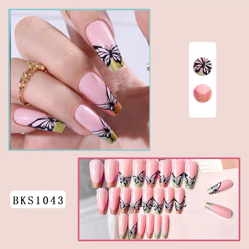 Handmade Press on nails coffin/square/almond long length summer theme