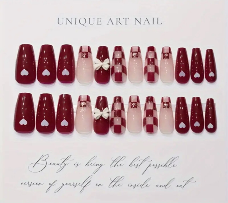 24pcs Press On False Finger Nails Fake Nails Glittered Solid Colours 52 Options