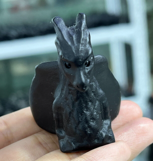 1pc Natural obsidian dragon carved quartz crystal skull animal random gift 1.9”