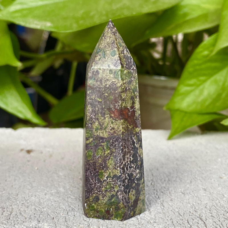 61G Natural Dragon Blood Column Obelisk Crystal Column Wand Point Healing Stone