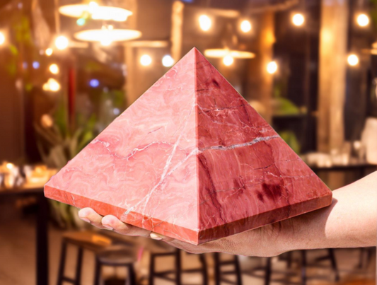 Pink Bustamite Pyramid - 19CM Healing Crystal for Chakra & Aura Balancing Spirit