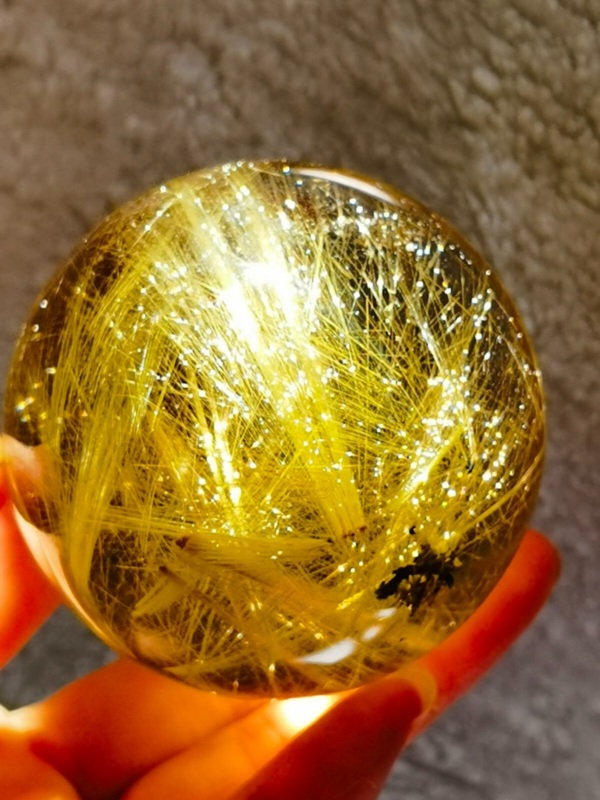 Museum Collection Tibetan High Altitude Gold Rutilated Ball Sphere Orb Gem 2.4&apos;