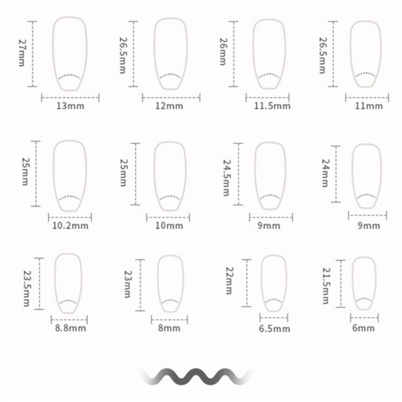 Nude Color French Fake Nail Winter Long Coffin Press on Nails for Nail Art 24pcs