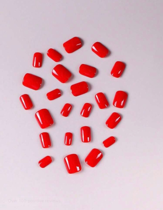 Press On Nails Short Oval Various Colours Nude False Fake Nail 24pcs With Glue