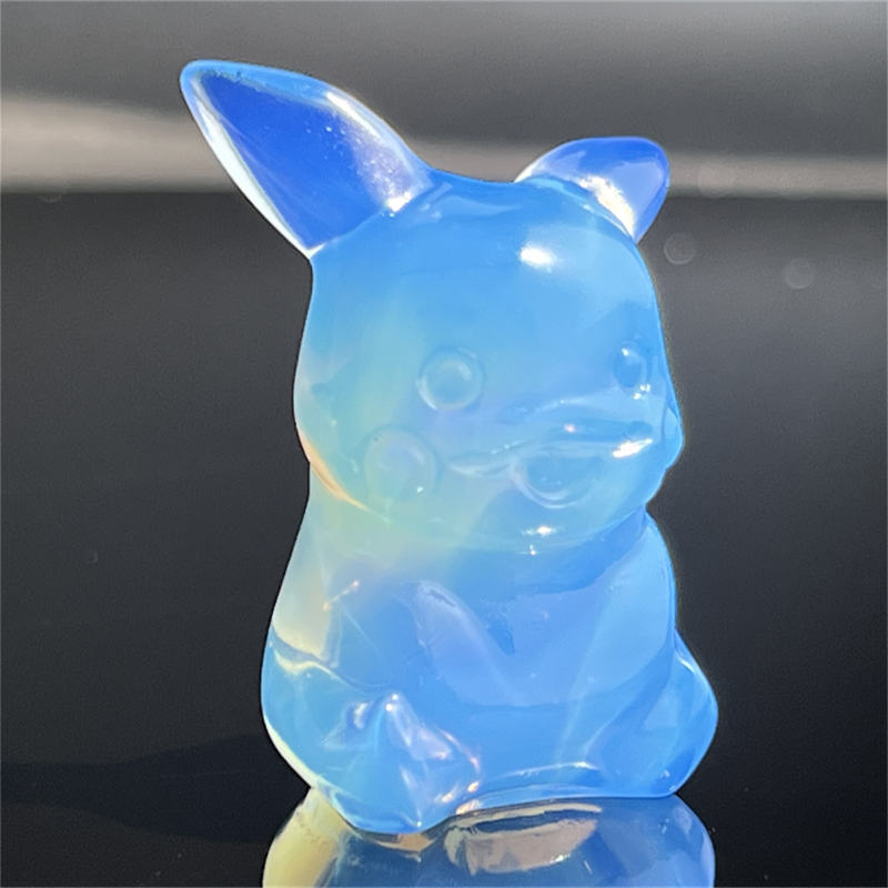 1.5" Natural quartz carved Pikachu skull Quartz crystal skull reiki healing