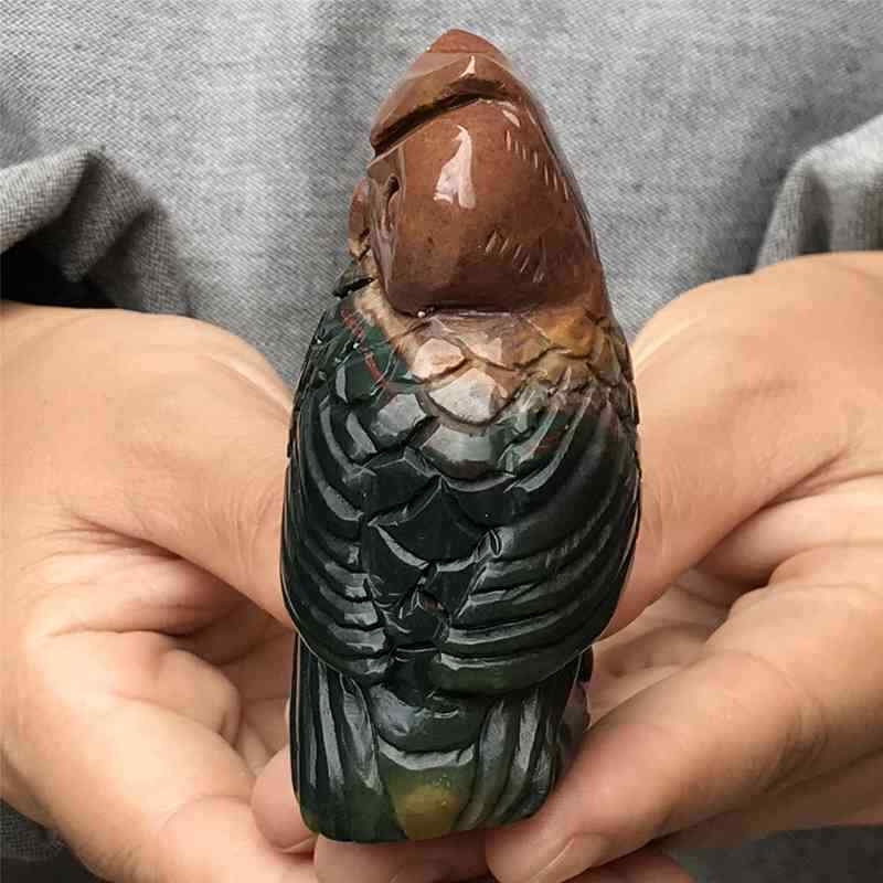 0.19kg Natural ocean jasper owl skull carved Quartz Crystal skull Healing