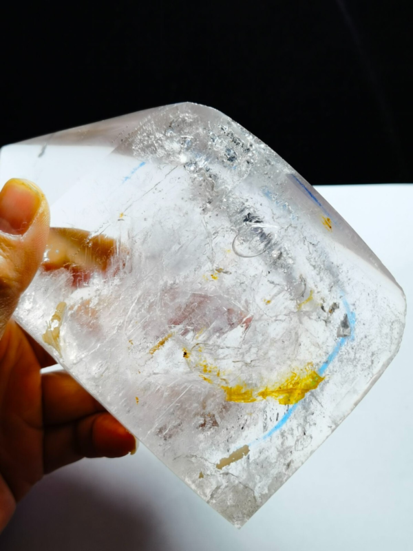 Collection Tibetan Crystal Point 2 Big Visible Moving Bubble Enhydro 5.47 in