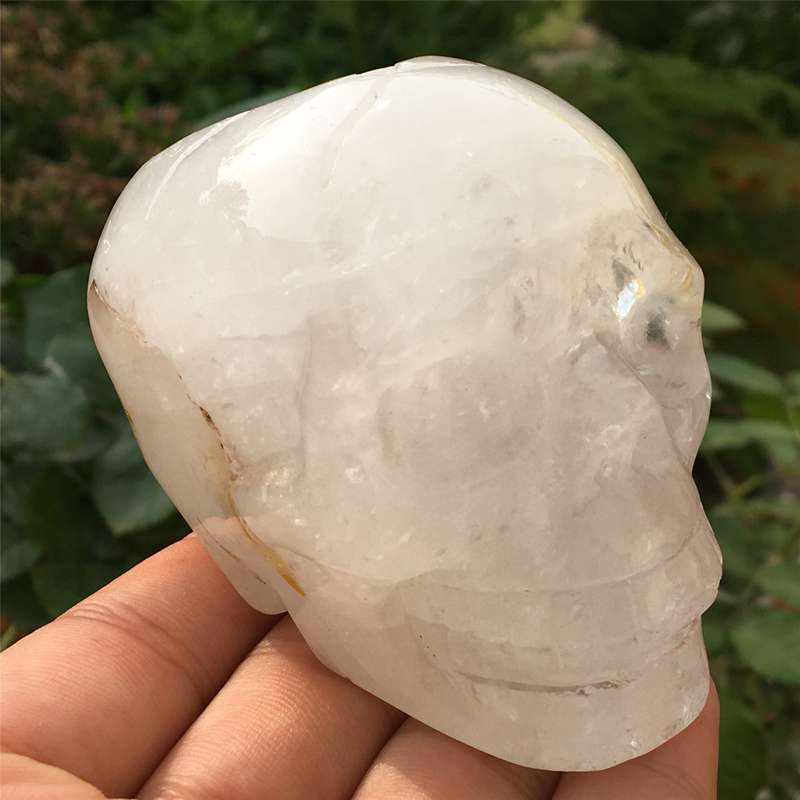 0.39kg Natural clear quartz skull carved Quartz Crystal skull Healing
