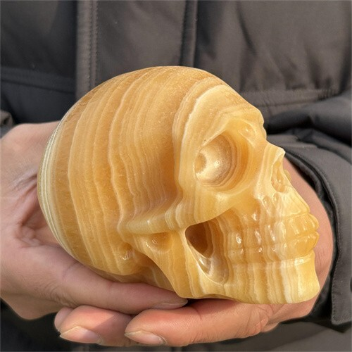 930g Natural Carved Geodes stone Skull Figurines Reiki Quartz Crystal Skull Deco