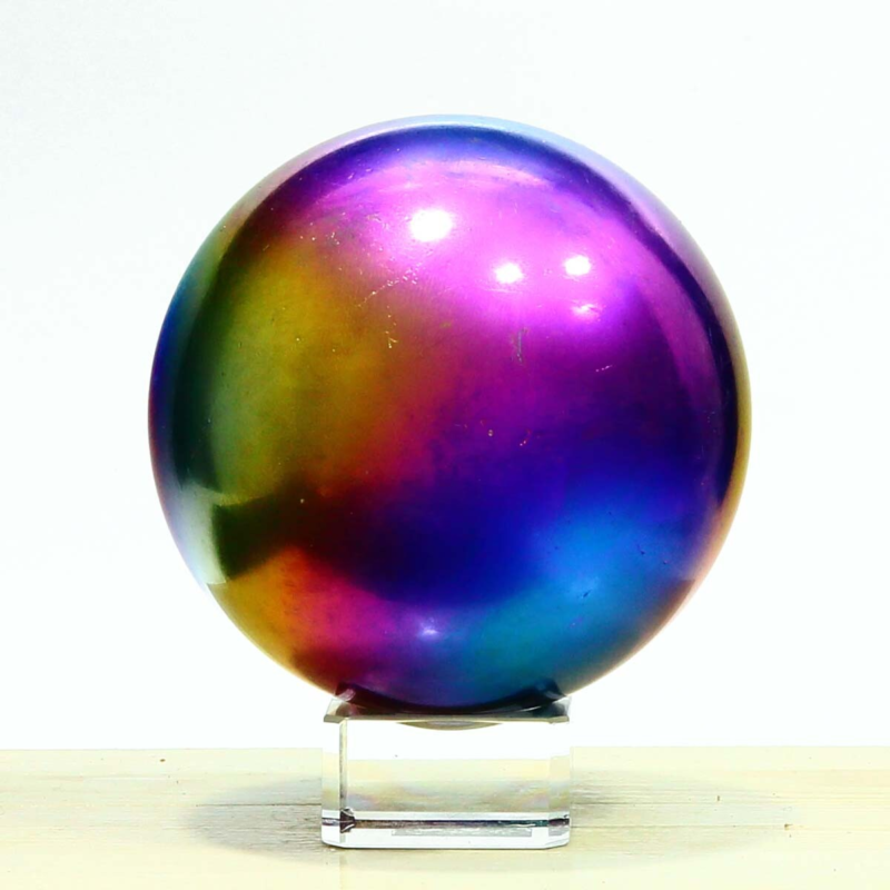832g Natural Crystal Electroplated Rainbow Crystal Ball Quartz Sphere Healing