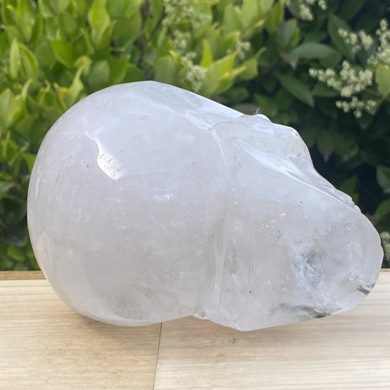 1440g Natural Beantiful Fluorite Quartz Skull Hand Carved Crystal Healing Skull