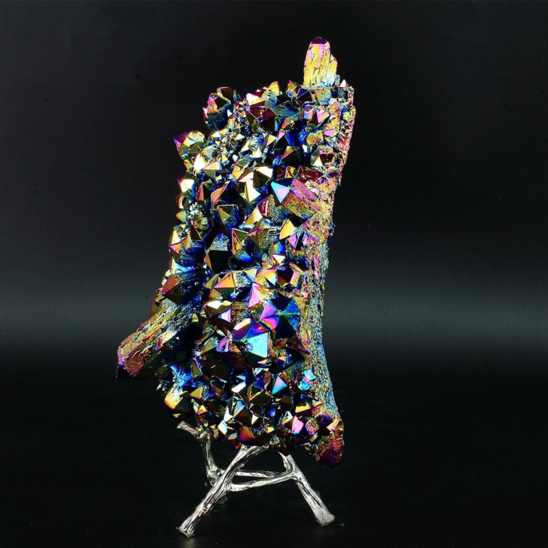 1315g Colourful Crystal Cluster Quartz Mineral Specimen Decoration Electroplate