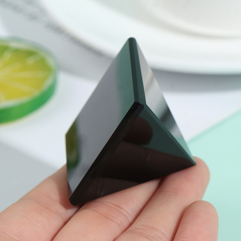 Obsidian Pyramid Natural Polished Surface Home Ornaments Desktop DecorY.ou