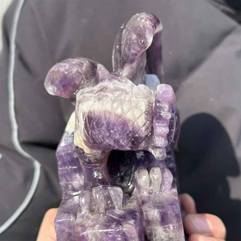 1.74kg Natural dreamy amethyst Dragon Castle carved Quartz Crystal skull Healing