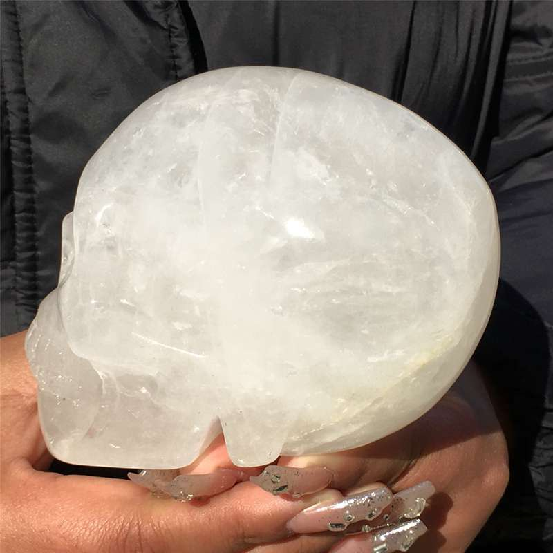 1.07kg Natural clear quartz skull carved Quartz Crystal skull Healing