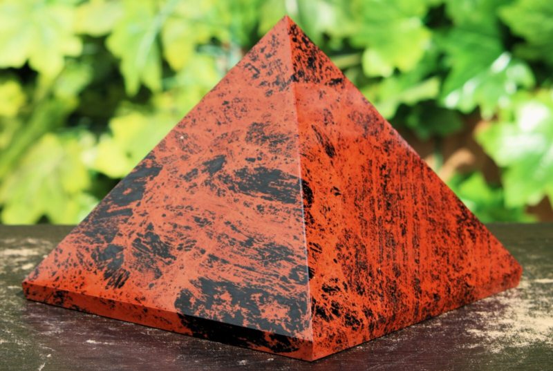 Red Mahogany Obsidian Pyramid Crystal Healing Display Specimen Stone Huge 205mm