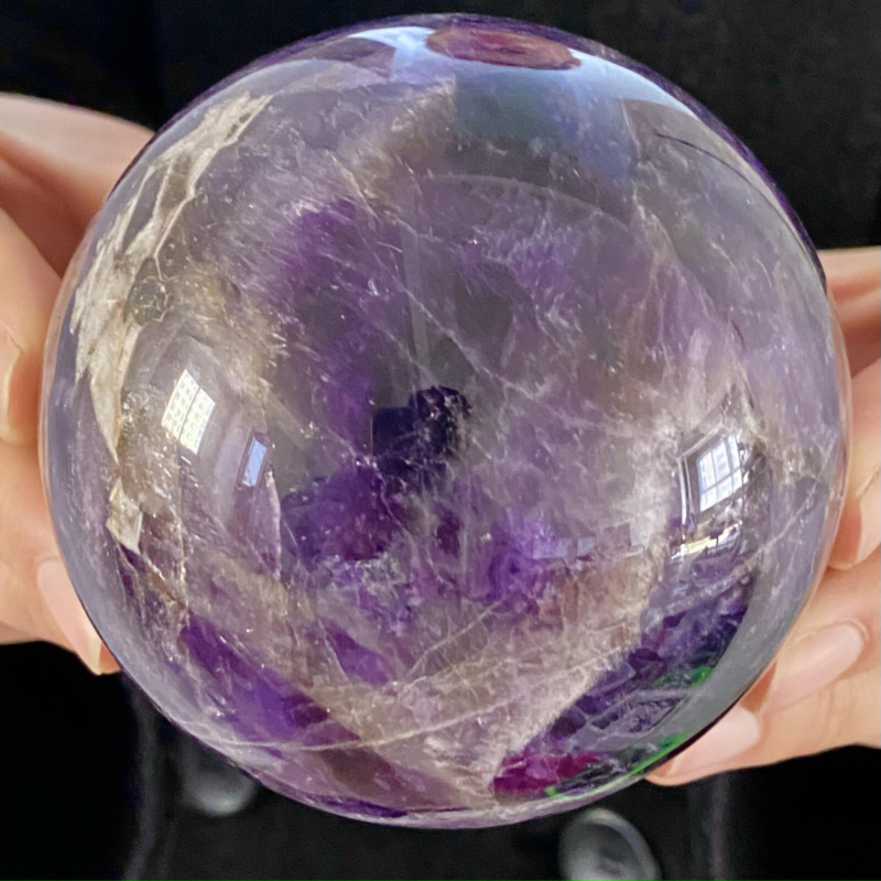 1.73LB Rare High Quality Purple  Amethyst Quartz Crystal Sphere Healing Bal