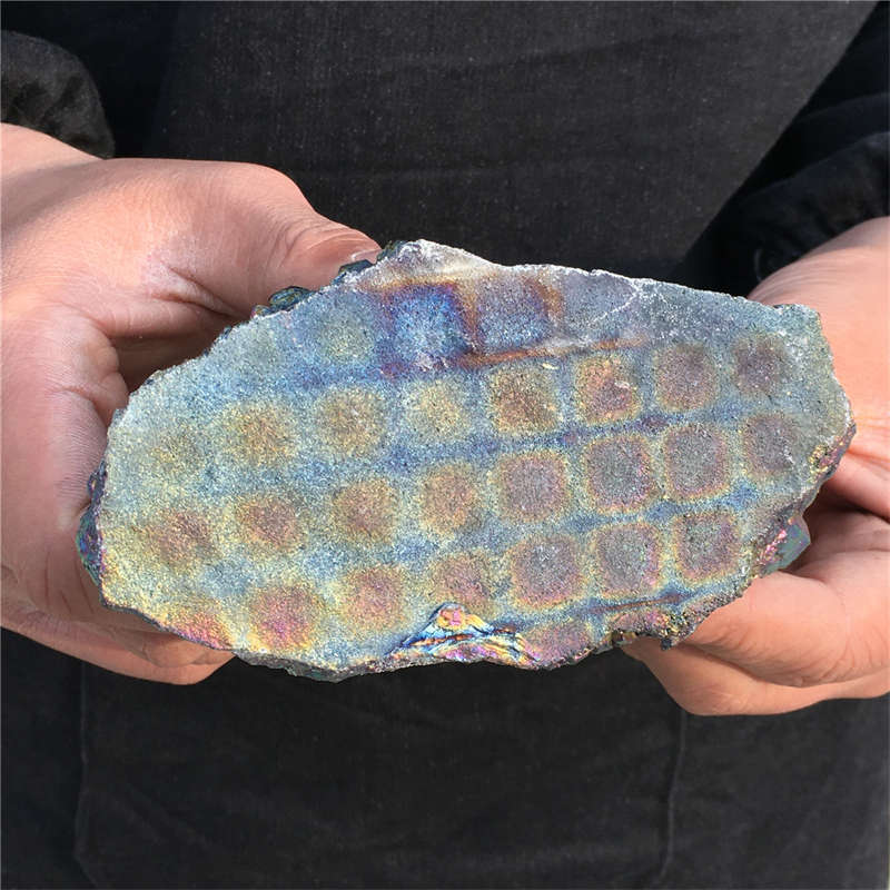 230g Electroplate Rainbow cluster quartz crystal mineral specimen reiki healing