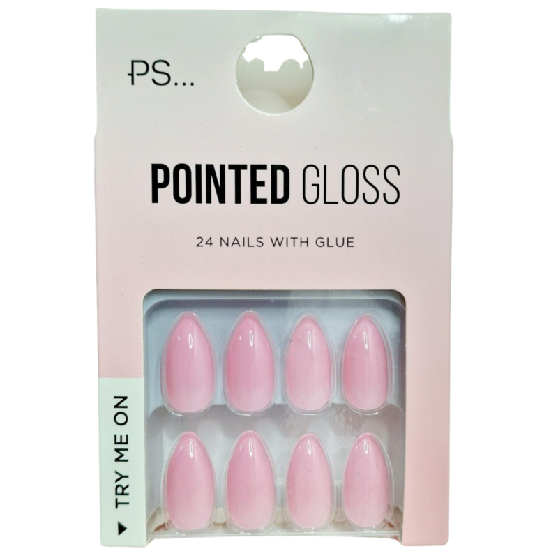 False Nails Press On Fake Tips Stick Coffin Square Full Cover Primark Glue 24pk