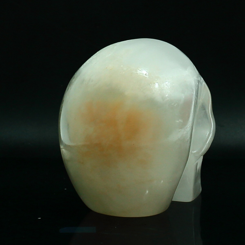 1070g Natural White Selenite Hand Carved Crystal Skull Quartz Meditation Medium