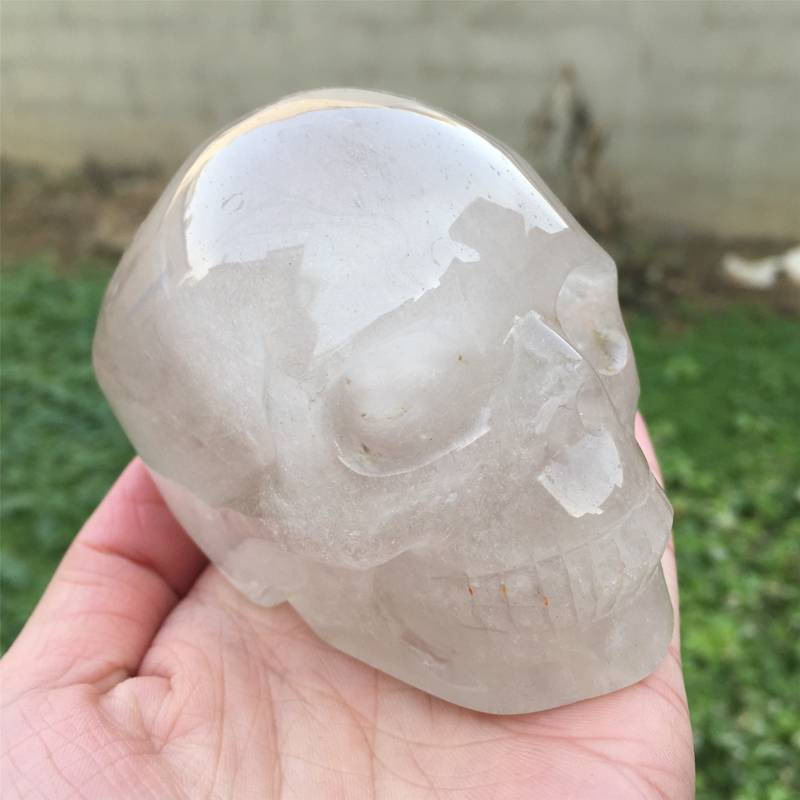 0.39kg Natural clear quartz skull carved Quartz Crystal skull Healing