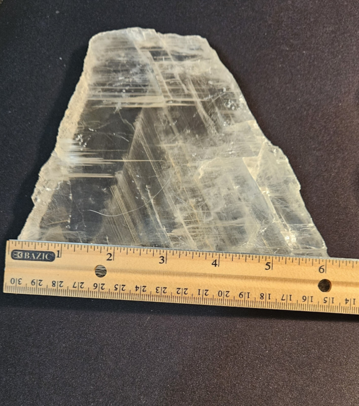 609g Natural Selenite Crystal Slab, Raw Phantom Slice, Gypsum Plate, Chakra